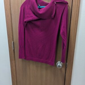 Rue21 Fuchsia Cowl Neck Off-Shoulder Sweater